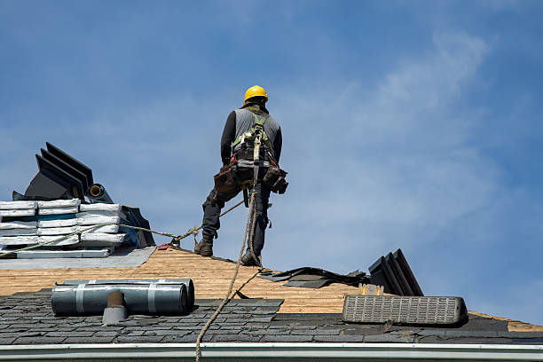 Professional Gutter Installation technician working in Monessen, PA